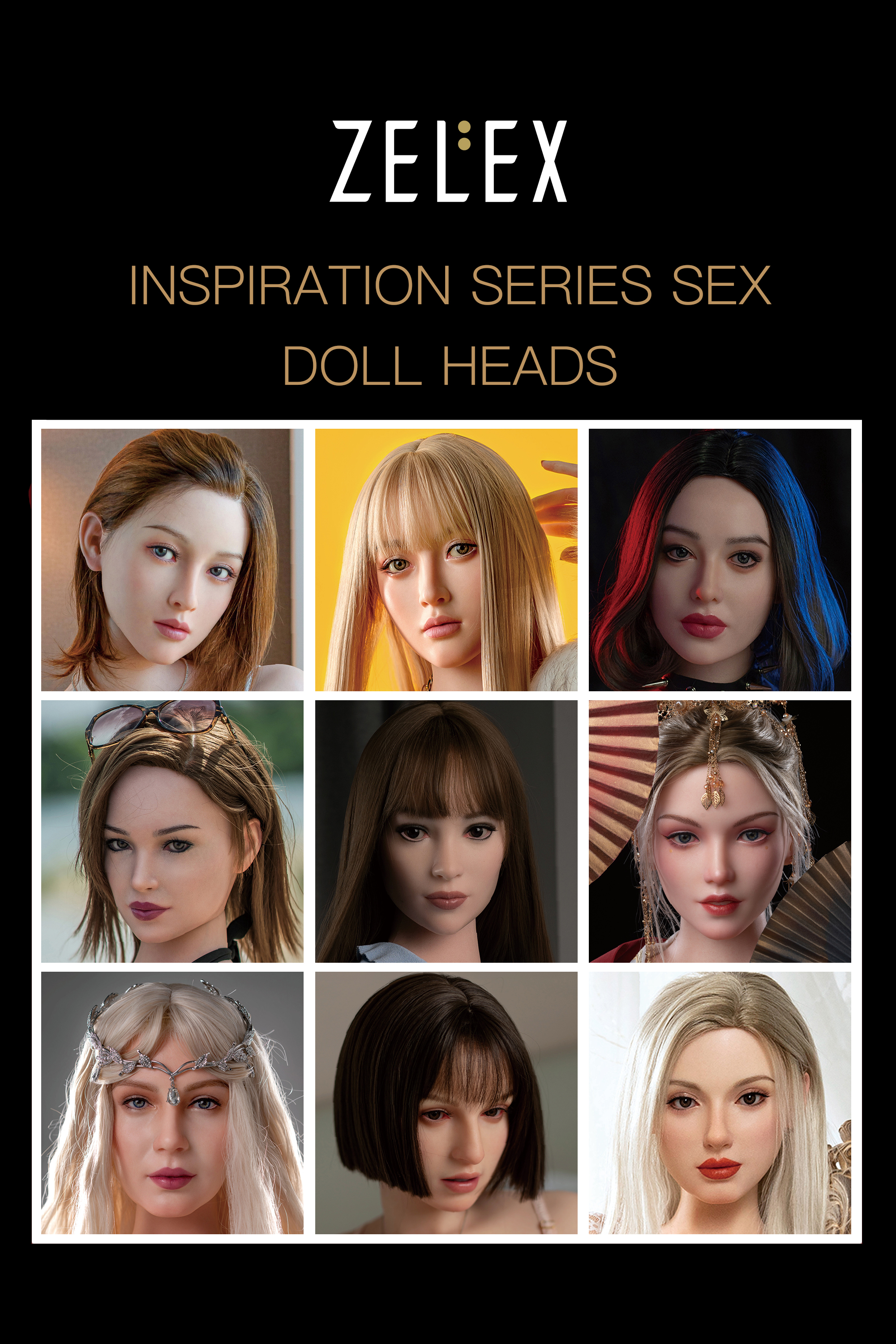 silicone sex dolls with transplant hair and eyelashes Real Oral Sex Doll Head Implanted Hair Silicone Mobile Jaw Realistic  Masturbator main image 1