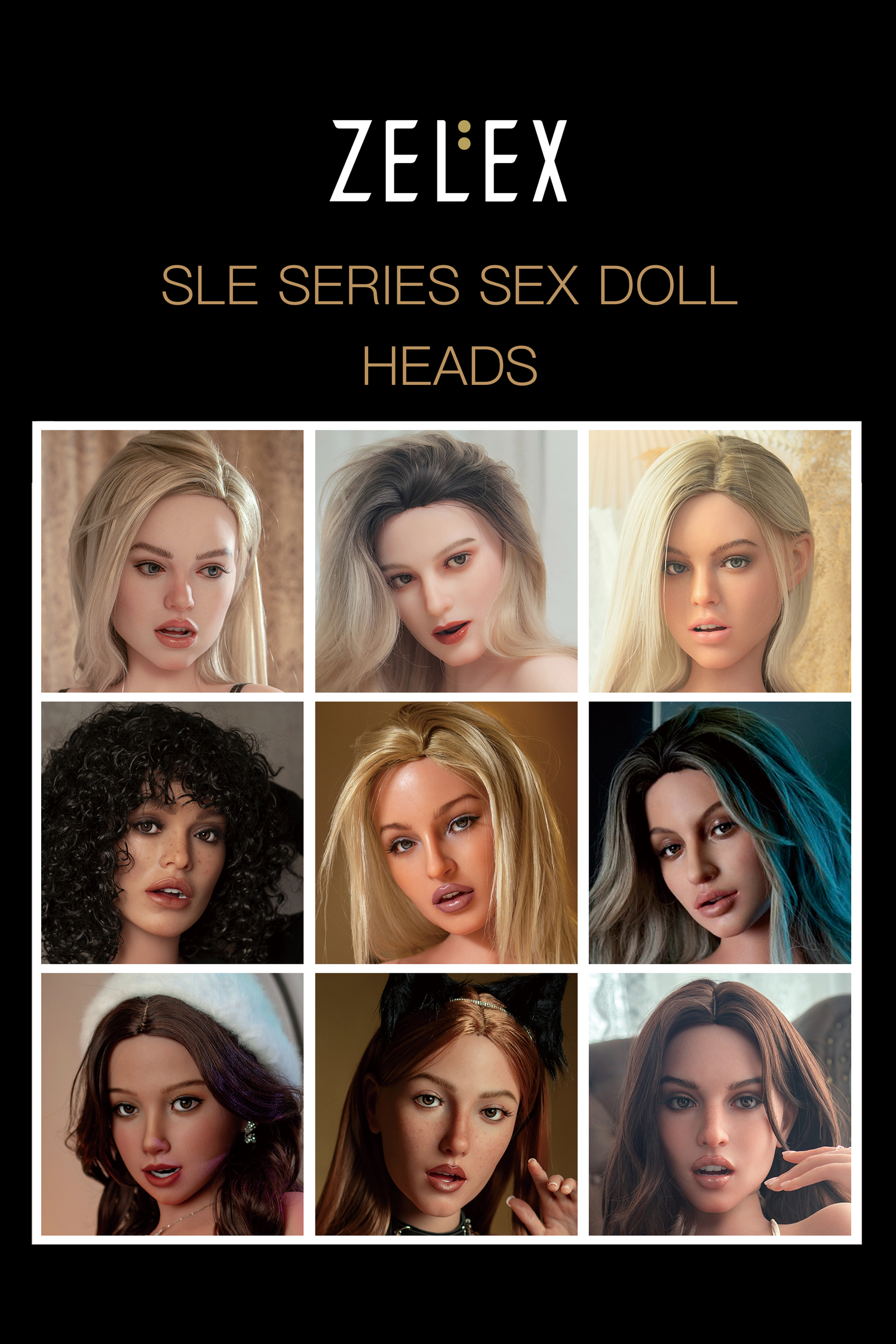 ZELEX SLE Series Silicone Sex Doll Heads - Single Head(No Body)[USA STOCK]